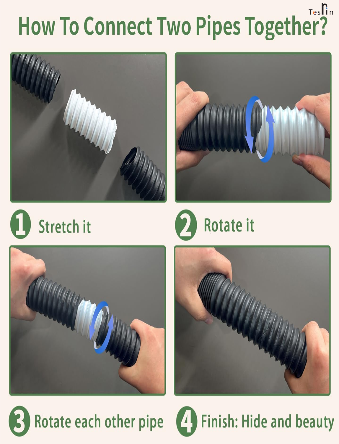 Tesrin Universal Kitchen Sink Drain Pipe Assembly