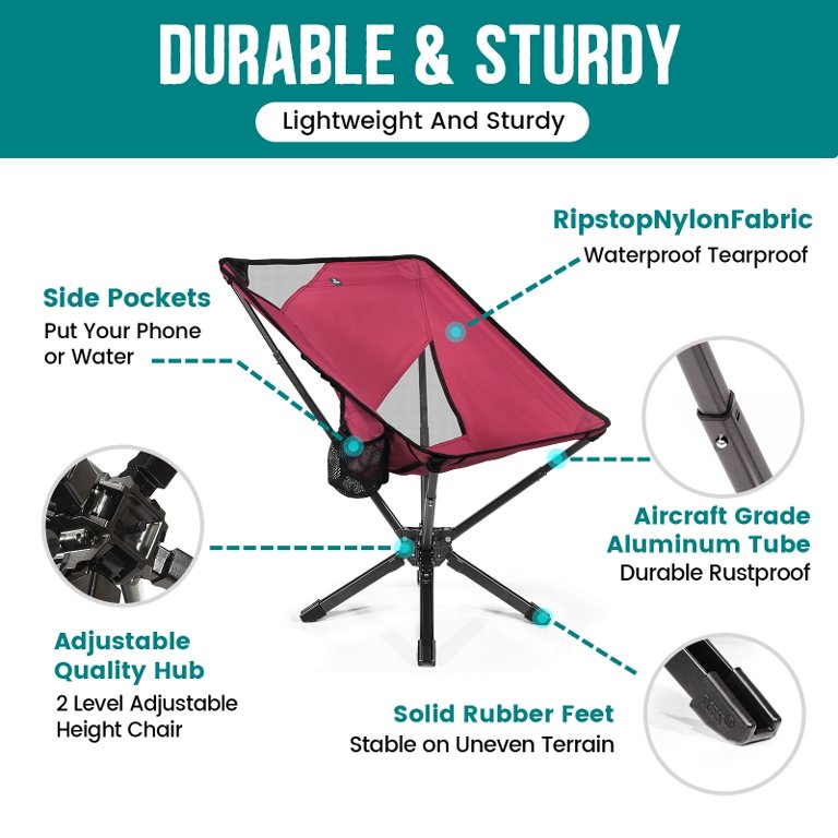 Quick-Fold Adjustable Camping Chair