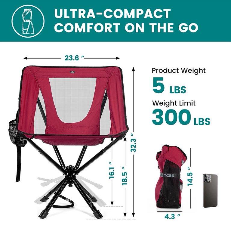Adjustable Swivel Folding Camping Chair | 360° Rotatable, Sturdy & Ultra-Compact