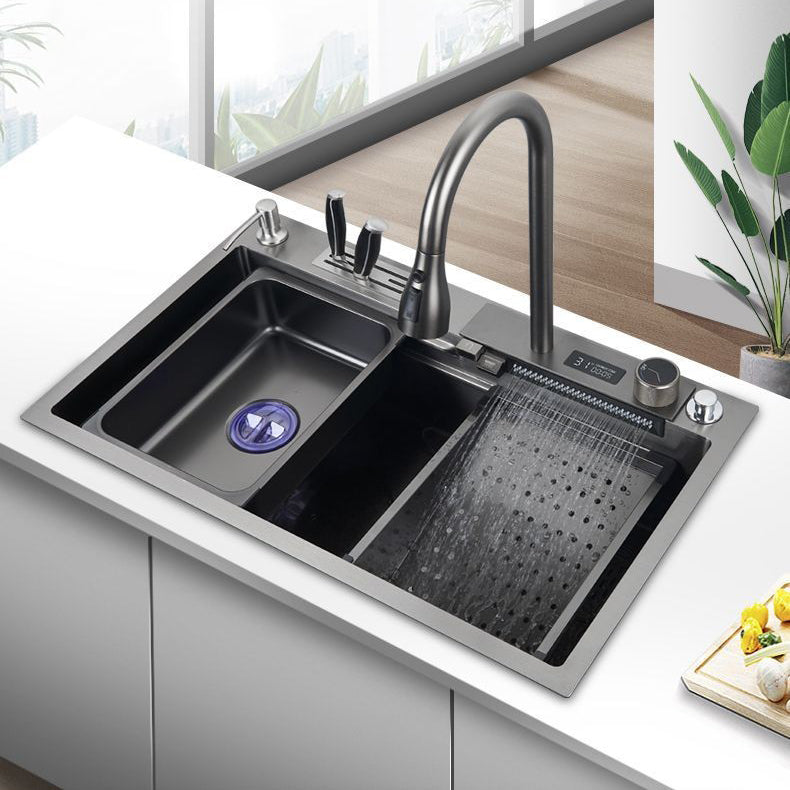 Tesrin YN-K003 Rectangular SUS304 Digital Display Waterfall Kitchen Sink