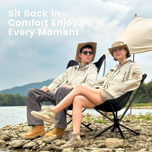 Adjustable Swivel Folding Camping Chair | 360° Rotatable, Sturdy & Ultra-Compact
