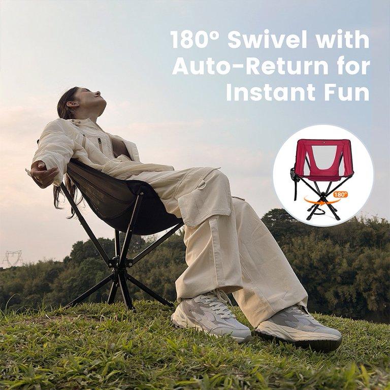 Adjustable Swivel Folding Camping Chair | 360° Rotatable, Sturdy & Ultra-Compact