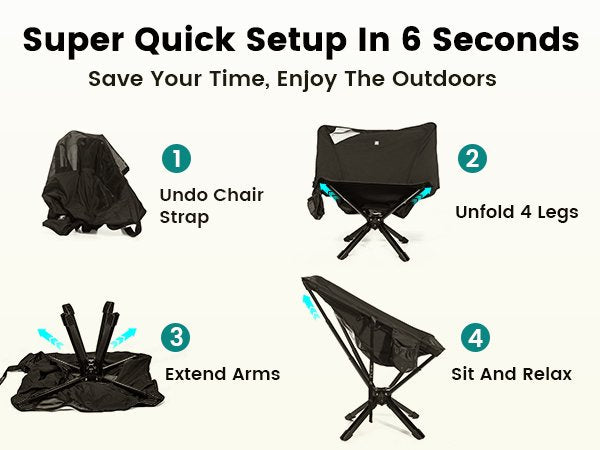 Quick-Fold Adjustable Camping Chair