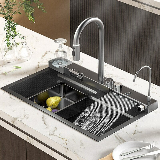 Tesrin YN-K004 Nano Digital Display Kitchen Sink with Cup Washer