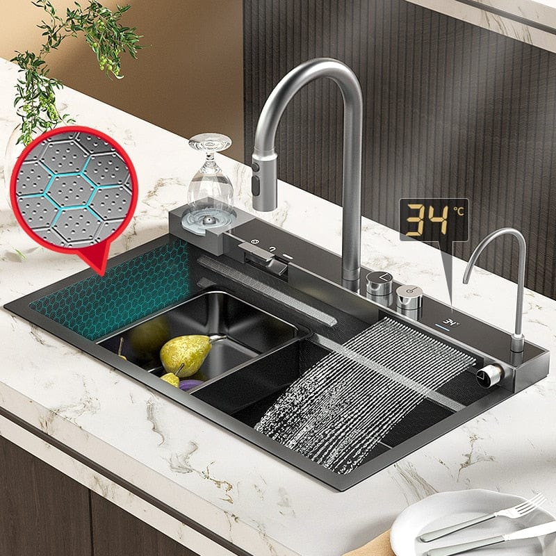 Tesrin YN-K004 Nano Digital Display Kitchen Sink with Cup Washer