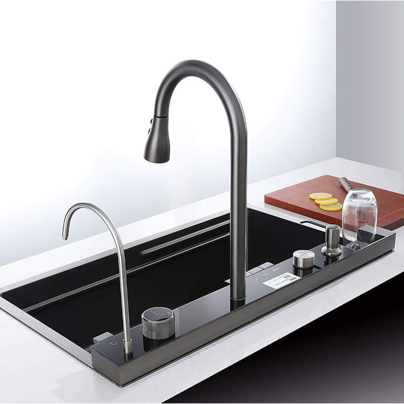 Tesrin YN-K104 Luxury Kitchen Sink with Digital Display and Waterfall Design