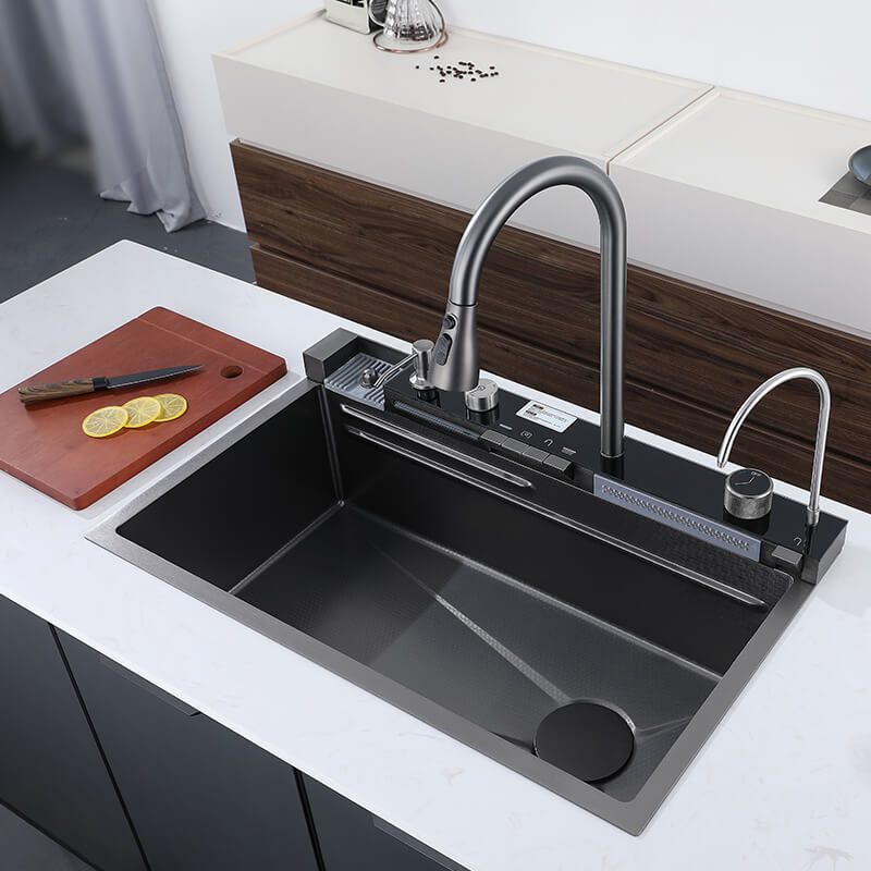 Tesrin YN-K104 Luxury Kitchen Sink with Digital Display and Waterfall Design