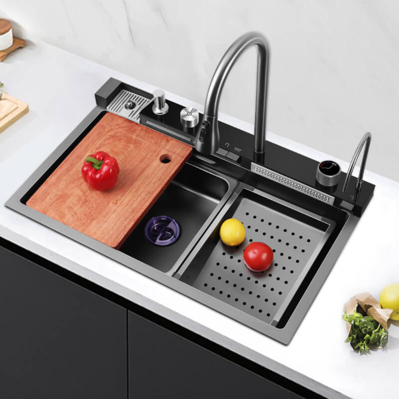 Tesrin YN-K104 Luxury Kitchen Sink with Digital Display and Waterfall Design